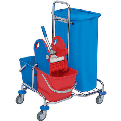 Wózek serwisowy Roll Mop chromowany z workiem na odpady 02.20.120. CH